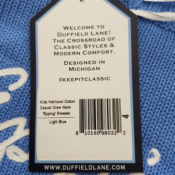 NWT Duffield Lane Kids Heirloom Cotton Casual Crew Neck Epping Sweater - Picture 14 of 16